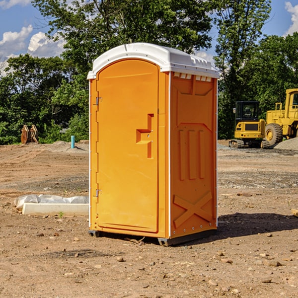 how often are the portable restrooms cleaned and serviced during a rental period in Russell Springs KS